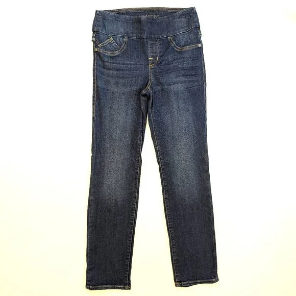 Rock & Republic Jeans Fever Pull On Dark Medium Wash Mid Rise Skinny Size 10 - Picture 1 of 11